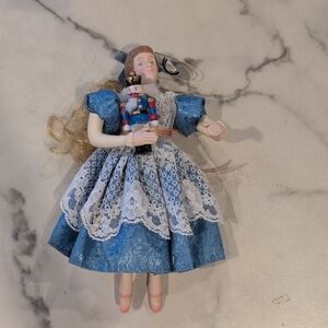 Vintage Smithsonian Institution 90s Porcelain The Nutcracker Clara Ornament.